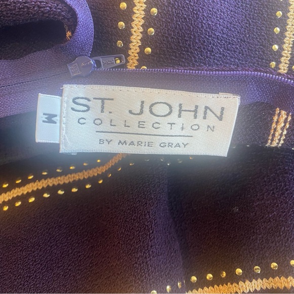 NWOT St John Collection Sweater, M, Beautiful Purple w/Gold Accents MSRP… - Picture 3 of 4